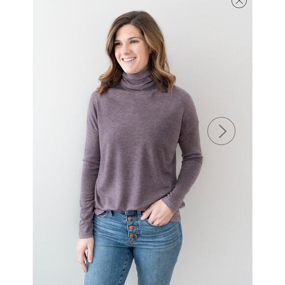 THOM KELLY Sweaters - Thom Kelly Cori Turtleneck Heather Eggplant Purple Sweater Top Wool Blend Medium